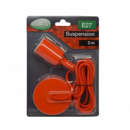 Suspension Douille Silicone E27 - Rouge - Vision-EL