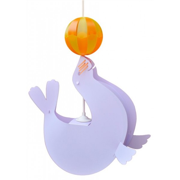 Suspension enfant OTARIE - lilas - ballon orange - priplak - RM Coudert