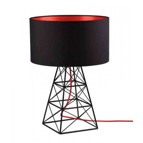 Lampe de table Pylon - noir et rouge - Filamentstyle